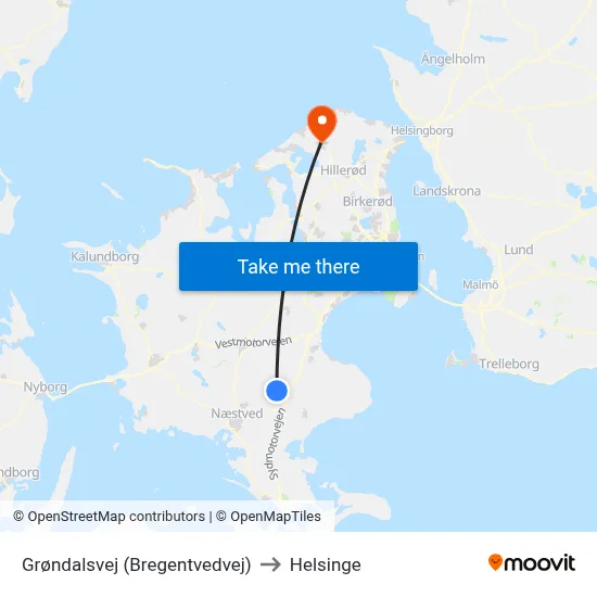 Grøndalsvej (Bregentvedvej) to Helsinge map