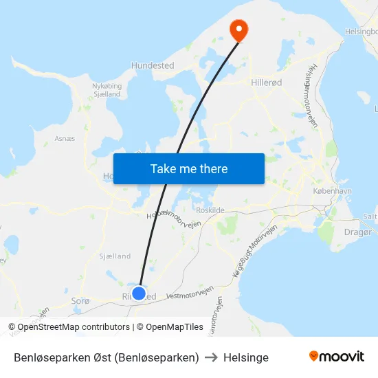 Benløseparken Øst (Benløseparken) to Helsinge map