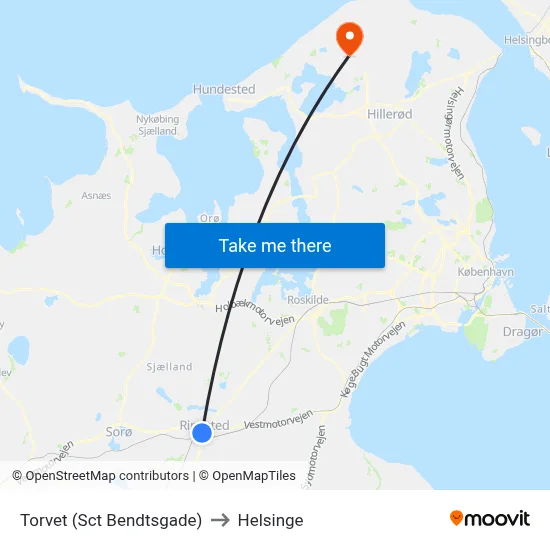 Torvet (Sct Bendtsgade) to Helsinge map