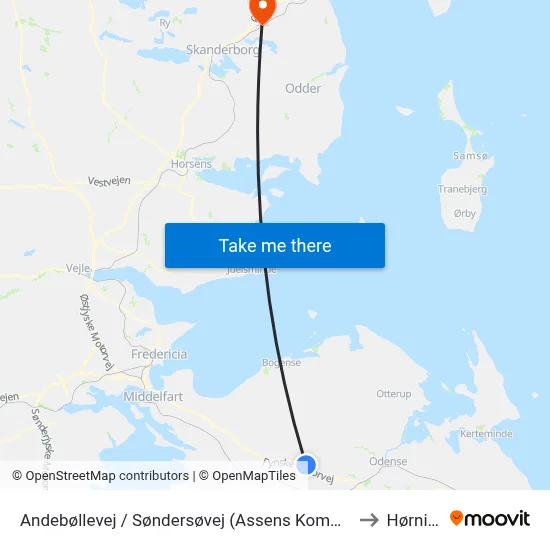 Andebøllevej / Søndersøvej (Assens Kommune) to Hørning map