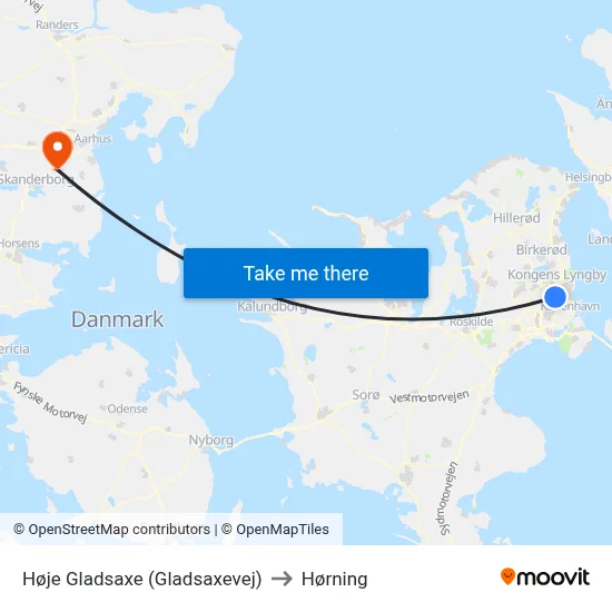 Høje Gladsaxe (Gladsaxevej) to Hørning map