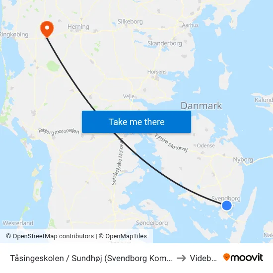 Tåsingeskolen / Sundhøj (Svendborg Kommune) to Videbæk map