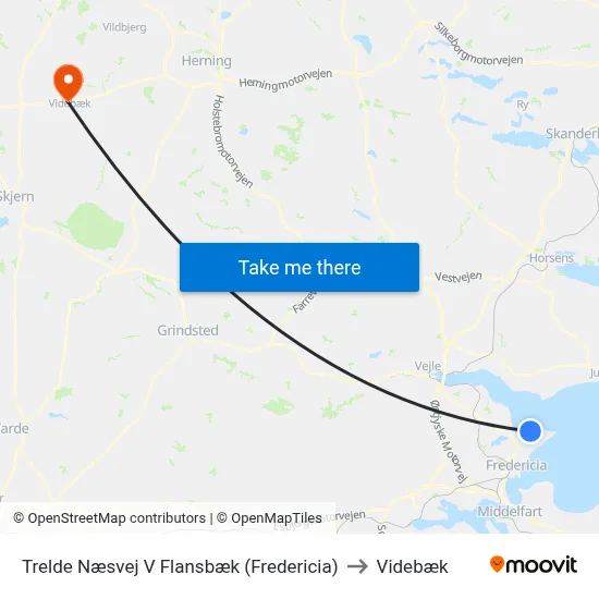 Trelde Næsvej V Flansbæk (Fredericia) to Videbæk map