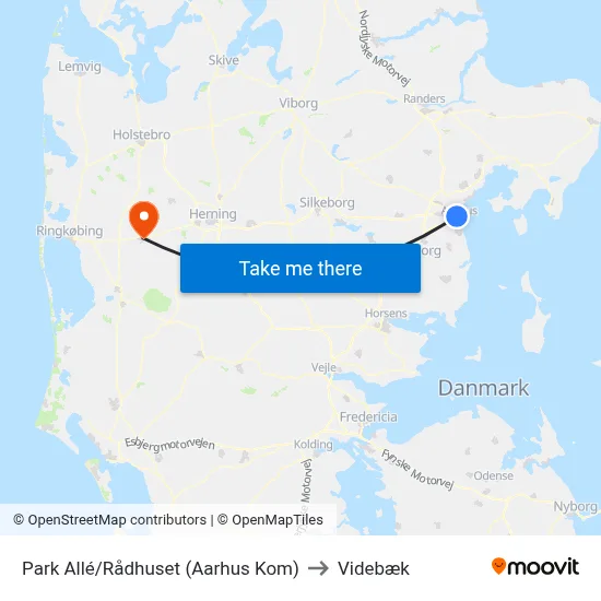 Park Allé/Rådhuset (Aarhus Kom) to Videbæk map