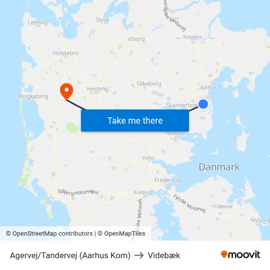 Agervej/Tandervej (Aarhus Kom) to Videbæk map