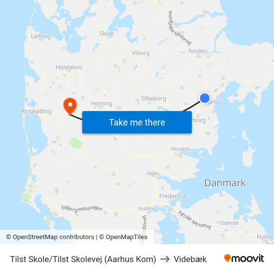 Tilst Skole/Tilst Skolevej (Aarhus Kom) to Videbæk map