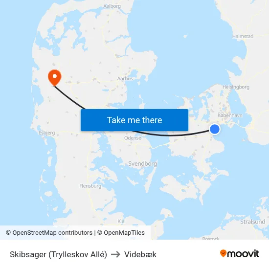 Skibsager (Trylleskov Allé) to Videbæk map