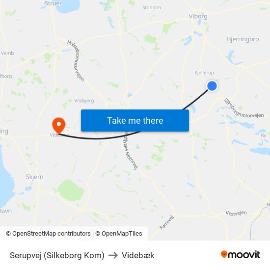 Serupvej (Silkeborg Kom) to Videbæk map