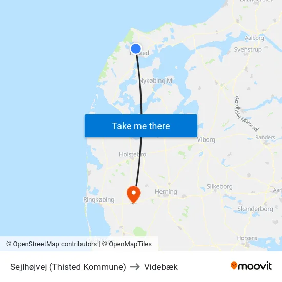 Sejlhøjvej (Thisted Kommune) to Videbæk map
