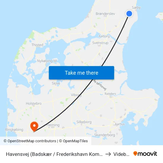 Havensvej (Badskær / Frederikshavn Kommune) to Videbæk map
