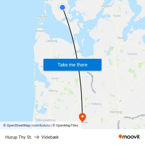 Hurup Thy St. to Videbæk map