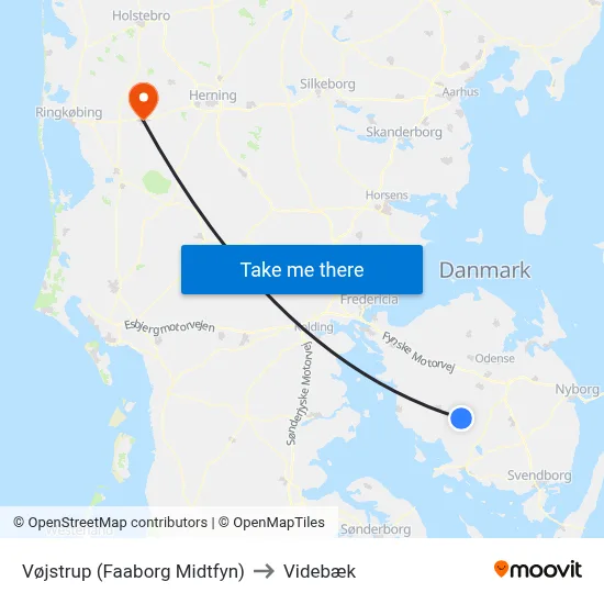 Vøjstrup (Faaborg Midtfyn) to Videbæk map