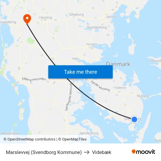 Marslevvej (Svendborg Kommune) to Videbæk map