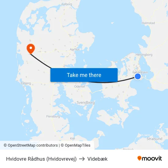 Hvidovre Rådhus (Hvidovrevej) to Videbæk map