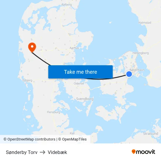 Sønderby Torv to Videbæk map