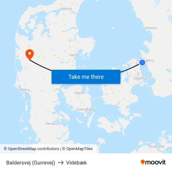 Baldersvej (Gurrevej) to Videbæk map
