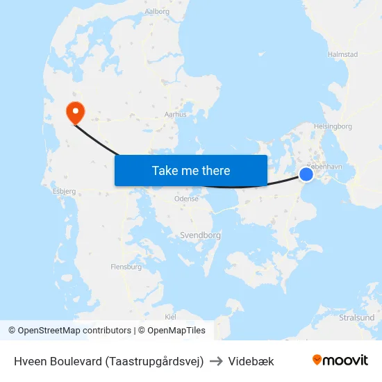 Hveen Boulevard (Taastrupgårdsvej) to Videbæk map