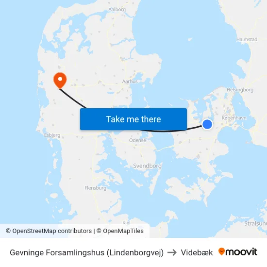 Gevninge Forsamlingshus (Lindenborgvej) to Videbæk map