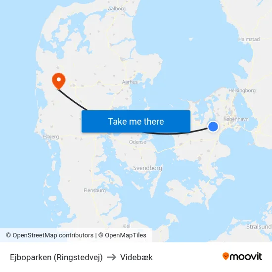 Ejboparken (Ringstedvej) to Videbæk map