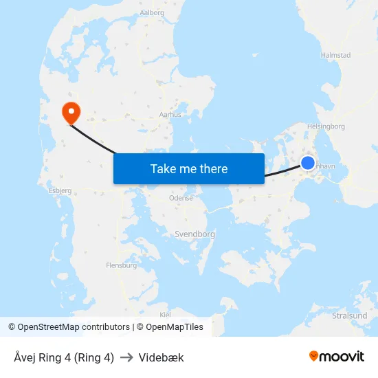 Åvej Ring 4 (Ring 4) to Videbæk map