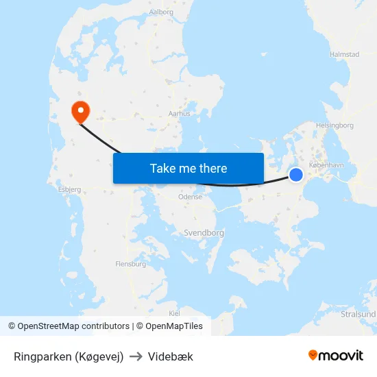 Ringparken (Køgevej) to Videbæk map