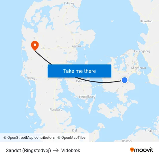 Sandet (Ringstedvej) to Videbæk map