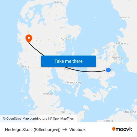 Herfølge Skole (Billesborgvej) to Videbæk map