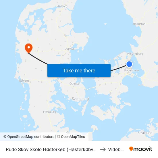 Rude Skov Skole Høsterkøb (Høsterkøbvej) to Videbæk map