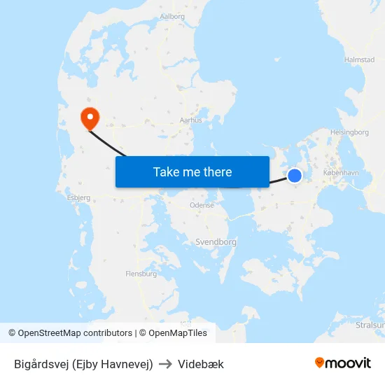 Bigårdsvej (Ejby Havnevej) to Videbæk map