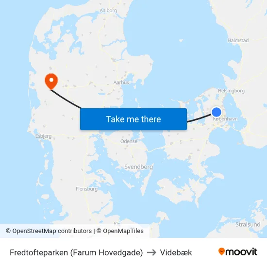 Fredtofteparken (Farum Hovedgade) to Videbæk map
