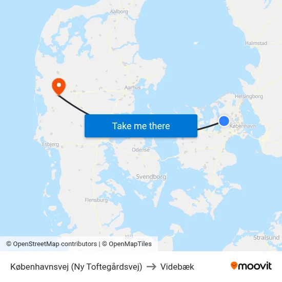 Københavnsvej (Ny Toftegårdsvej) to Videbæk map
