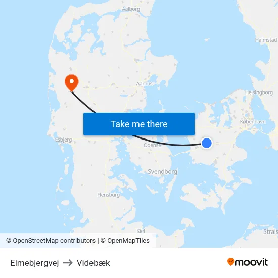Elmebjergvej to Videbæk map
