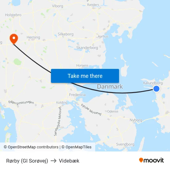 Rørby (Gl Sorøvej) to Videbæk map