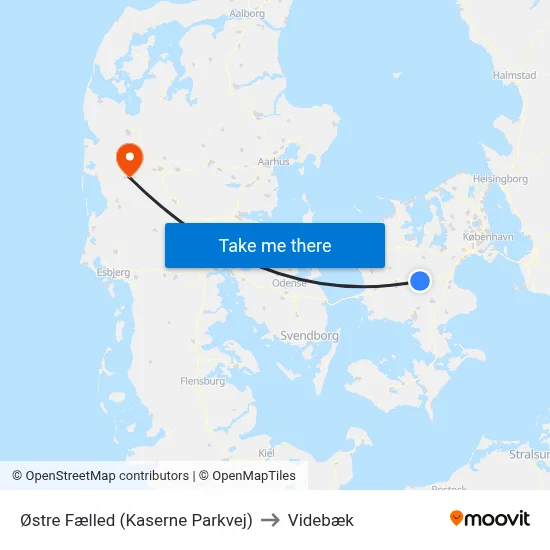 Østre Fælled (Kaserne Parkvej) to Videbæk map