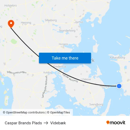 Caspar Brands Plads to Videbæk map