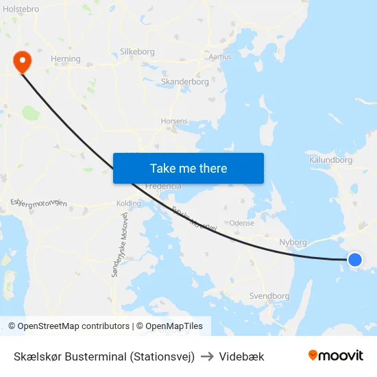 Skælskør Busterminal (Stationsvej) to Videbæk map