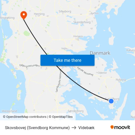 Skovsbovej (Svendborg Kommune) to Videbæk map