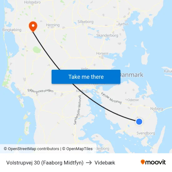 Volstrupvej 30 (Faaborg Midtfyn) to Videbæk map
