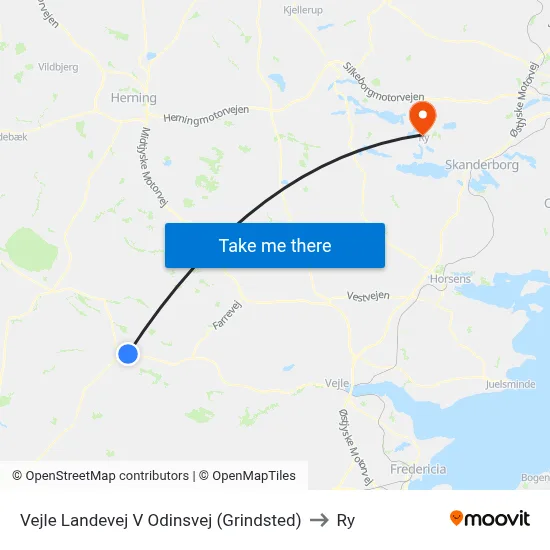 Vejle Landevej V Odinsvej (Grindsted) to Ry map