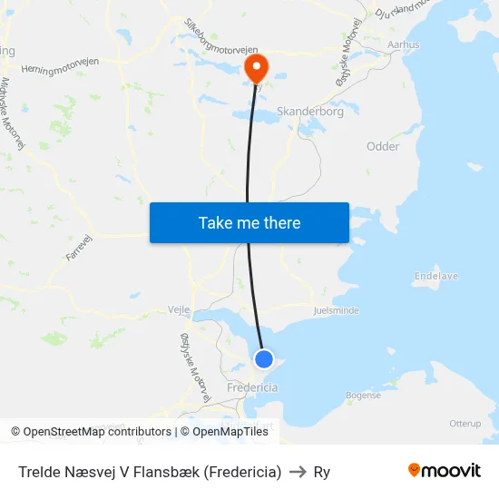 Trelde Næsvej V Flansbæk (Fredericia) to Ry map