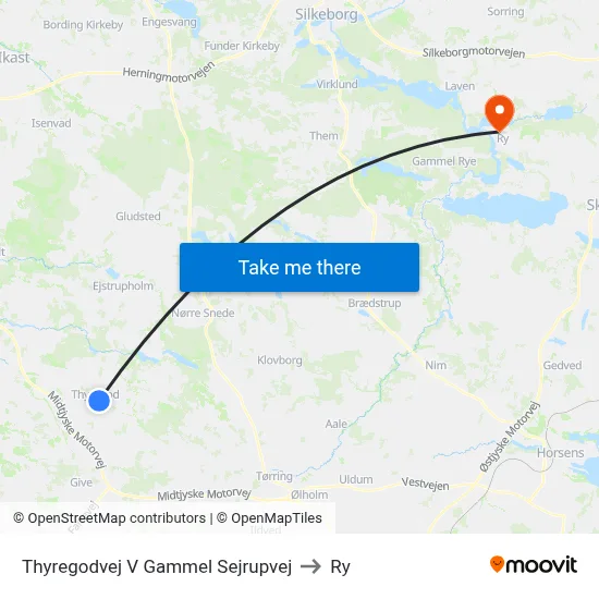 Thyregodvej V Gammel Sejrupvej to Ry map