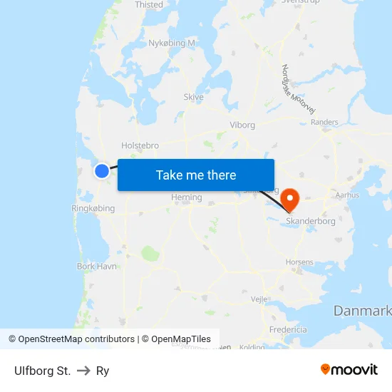 Ulfborg St. to Ry map