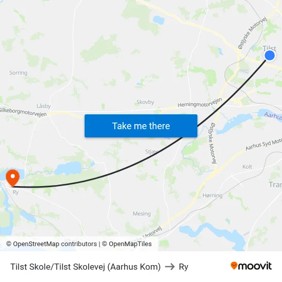 Tilst Skole/Tilst Skolevej (Aarhus Kom) to Ry map