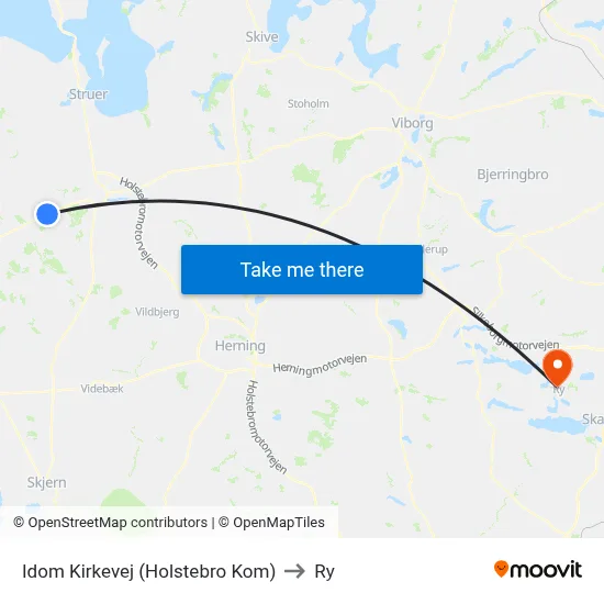 Idom Kirkevej (Holstebro Kom) to Ry map