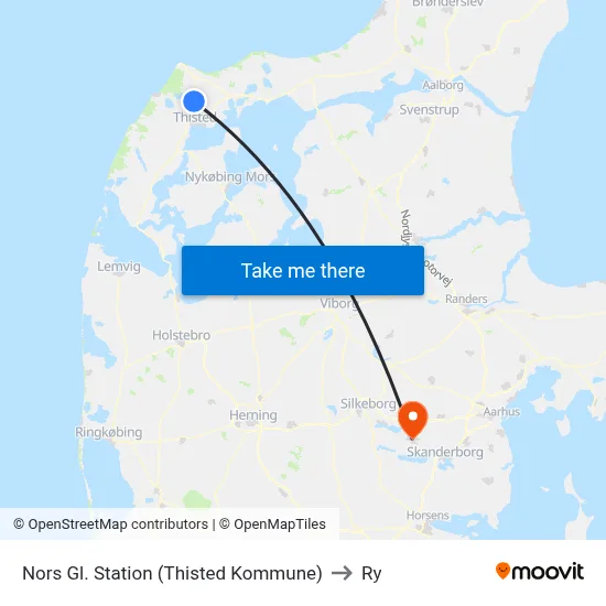 Nors Gl. Station (Thisted Kommune) to Ry map