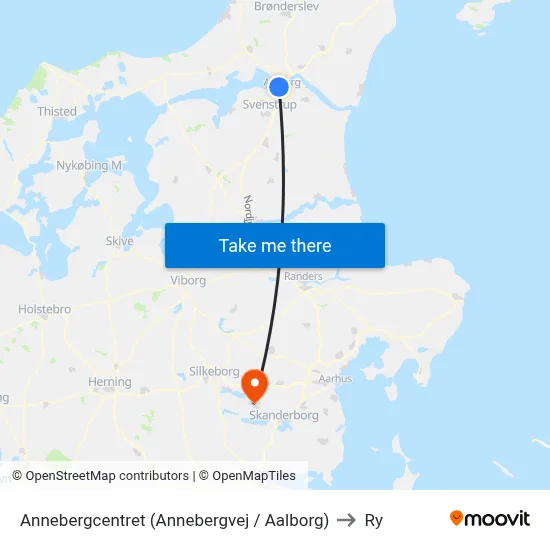 Annebergcentret (Annebergvej / Aalborg) to Ry map