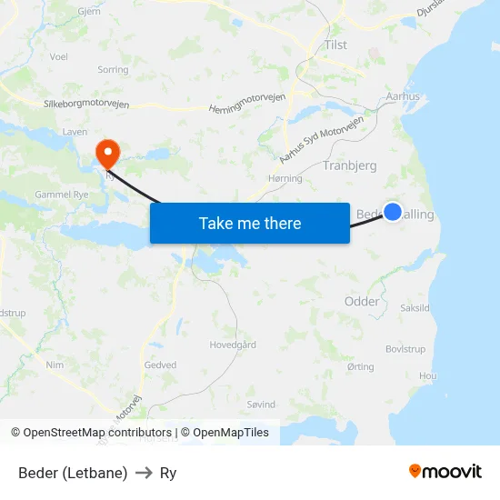 Beder (Letbane) to Ry map