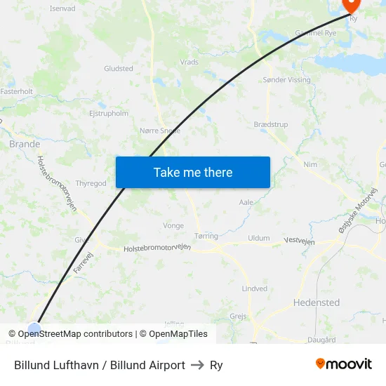 Billund Lufthavn / Billund Airport to Ry map