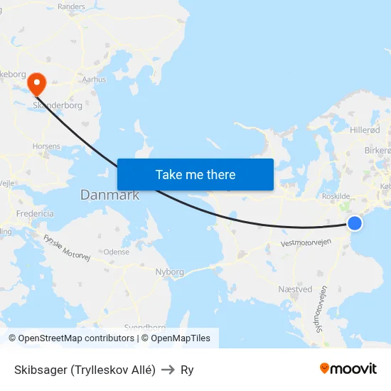 Skibsager (Trylleskov Allé) to Ry map