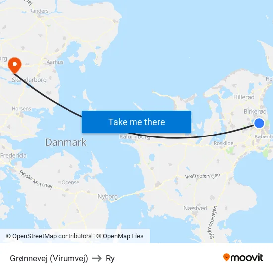 Grønnevej (Virumvej) to Ry map